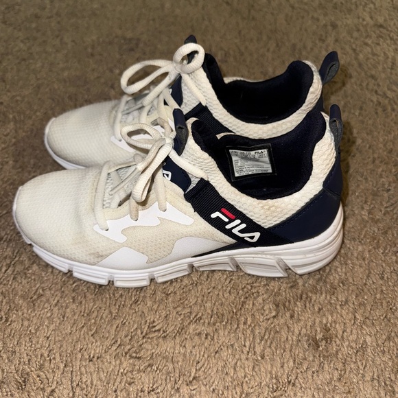 Fila Cream and Navy Sneakers - Picture 1 of 3